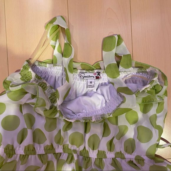 Macys juniors Light green polka dot dress - Picture 4 of 4